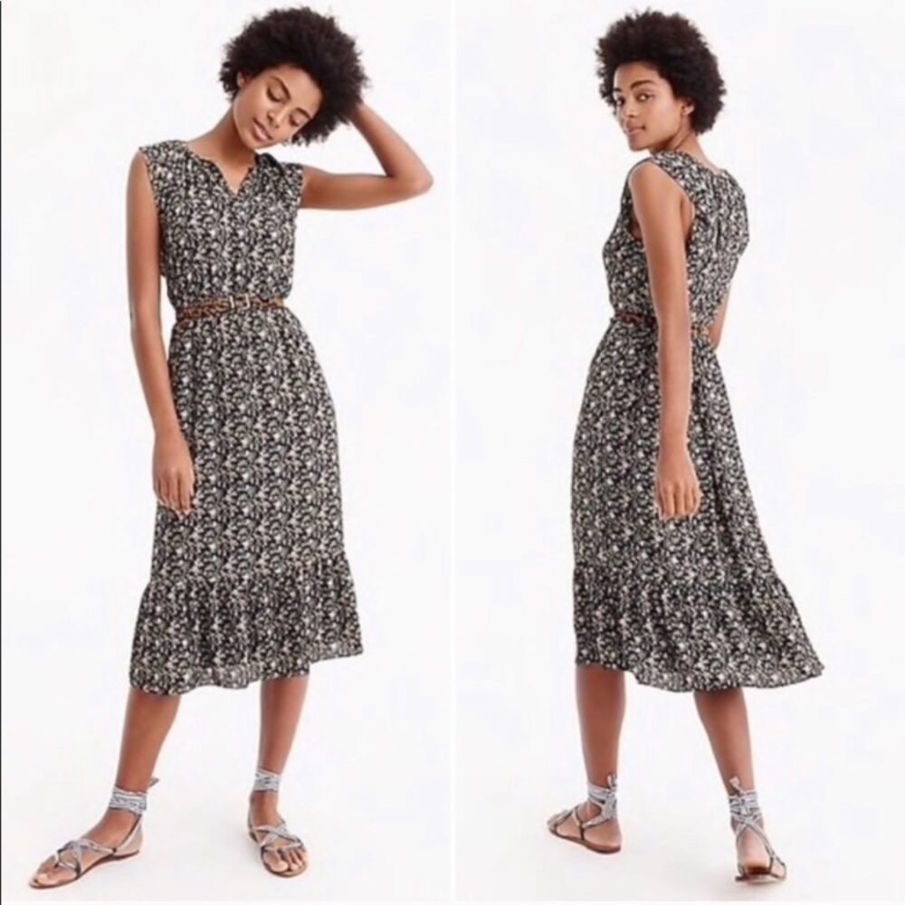 J. Crew Mercantile floral midi dress with pockets